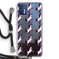 Musketon Unicorn: Motorola Moto G9 Plus Transparant Hoesje met koord Musketon Unicorn: Motorola Moto G9 Plus Transparant Hoesje met koord