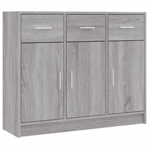 The Living Store Dressoir Classic - Opbergkast - 91 x 28 x 75 cm - Grijs Sonoma Eiken