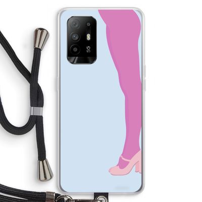 Pink panty: Oppo A94 5G Transparant Hoesje met koord