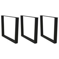 Eettafelpoten 3 st V-vormig 100x(72-73,3) cm staal zwart
