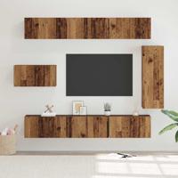 Tv-meubelset 8 pcs Oud hout 30.5 x 30 x 90 cm Bewerkt hout