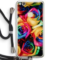 Neon bloemen: Huawei Ascend P10 Lite Transparant Hoesje met koord