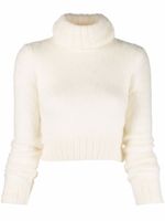 Saint Laurent pull nervuré à col roulé - Blanc