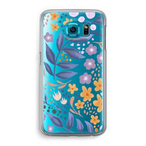 Flowers with blue leaves: Samsung Galaxy S6 Transparant Hoesje