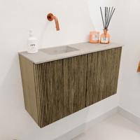 Toiletmeubel Mondiaz Joya Dlux | 70 cm | Meubelkleur Dusk | Faye wastafel Opalo Wasbak Links | Zonder kraangat(en)