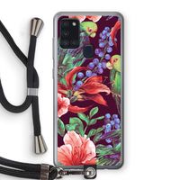 Papegaaien: Samsung Galaxy A21s Transparant Hoesje met koord Papegaaien: Samsung Galaxy A21s Transparant Hoesje met koord
