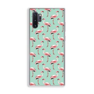 Flamingoprint groen: Samsung Galaxy Note 10 Plus Transparant Hoesje