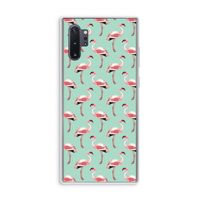 Flamingoprint groen: Samsung Galaxy Note 10 Plus Transparant Hoesje