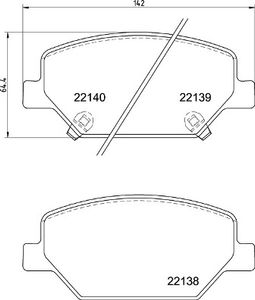 Remblokkenset, schijfrem BREMBO, u.a. fÃ¼r Opel, Vauxhall