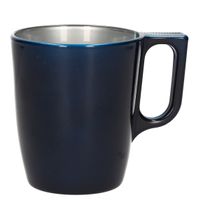 Koffie kopjes/bekers donkerblauw 250 ml   -