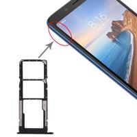 SIM-kaart lade + SIM-kaart lade + micro SD-kaart lade voor Xiaomi Redmi 7A (zwart)