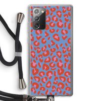 Leopard blue: Samsung Galaxy Note 20 / Note 20 5G Transparant Hoesje met koord