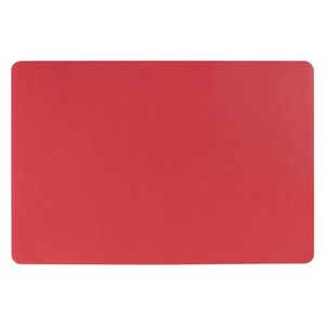 Rechthoekige placemat PU-leer/ leer look rood 45 x 30 cm - Placemats