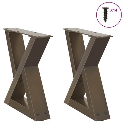 Salontafelpoten 2 st 40x(30-31,3) cm staal naturel