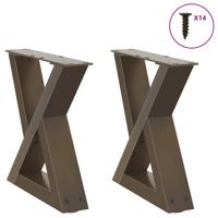 Salontafelpoten 2 st 40x(30-31,3) cm staal naturel