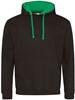 Just JH003 Varsity Hoodie - Jet Black/Kelly Green - XL