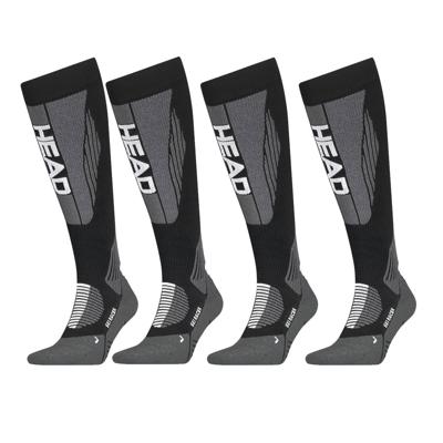 HEAD Skisokken Unisex Racer Kneehigh 4-pack Black/White-39/42