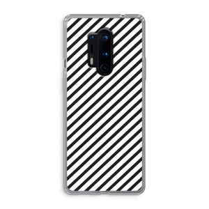 Strepen zwart-wit: OnePlus 8 Pro Transparant Hoesje