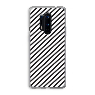 Strepen zwart-wit: OnePlus 8 Pro Transparant Hoesje