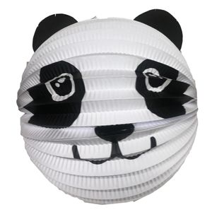 Haza Lampion panda - 20 cm - wit/zwart - papier   -
