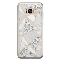 Samsung Galaxy S8 siliconen telefoonhoesje - Stone & leopard print