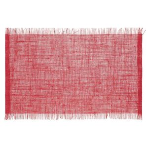 Rechthoekige placemat uni rood jute 45 x 30 cm - Placemats