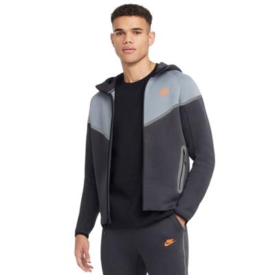 Nike Tech Fleece Sportswear Vest Blauwgrijs Donkergrijs Oranje