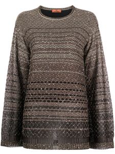 Missoni pull rayé à col rond - Noir