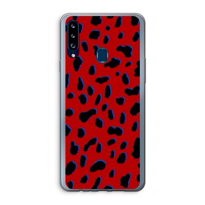 Red Leopard: Samsung Galaxy A20s Transparant Hoesje