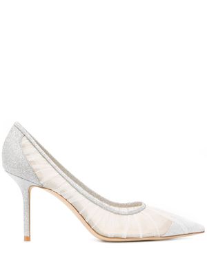 Jimmy Choo escarpins Love 85 à paillettes - Blanc
