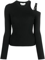 Blumarine sweat crop nervuré à détails d'œillets - Noir - thumbnail