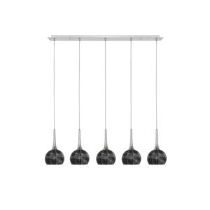 Calabria zwart 5 lichts hanglamp