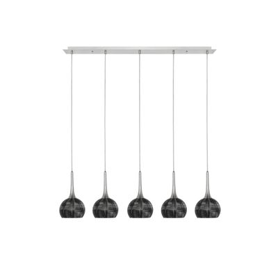 Calabria zwart 5 lichts hanglamp
