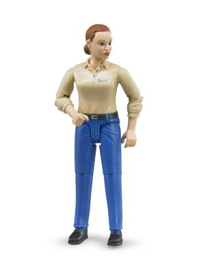 Bruder vrouw met fel huidtype en donkerblauwe broek