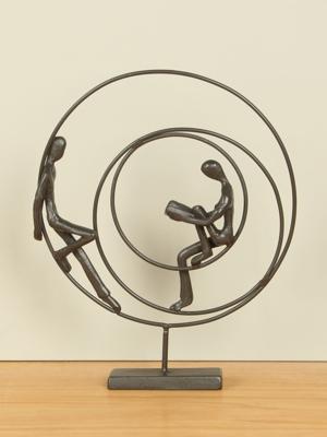 Metalen beeldje Cirkels, 23 cm