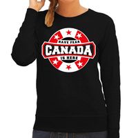 Have fear Canada is here / Canada supporter sweater zwart voor dames