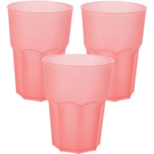 Drinkbekers - 4x stuks - onbreekbaar kunststof - rood - 480 ml