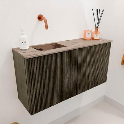 Toiletmeubel Mondiaz Joya Dlux | 80 cm | Meubelkleur Shadow | Faye wastafel Arena Wasbak Links | Zonder kraangat(en)