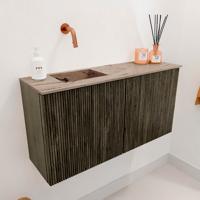Toiletmeubel Mondiaz Joya Dlux | 80 cm | Meubelkleur Shadow | Faye wastafel Arena Wasbak Links | Zonder kraangat(en)