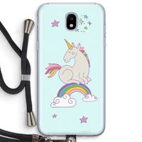 Regenboog eenhoorn: Samsung Galaxy J5 (2017) Transparant Hoesje met koord