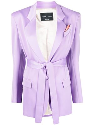 Hebe Studio blazer à taille ceinturée - Violet