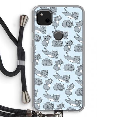 Poezen: Pixel 4a Transparant Hoesje met koord