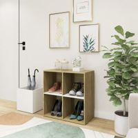 VidaXL Opbergkast 105x35,5x70 cm bewerkt hout wit en sonoma eikenkleur