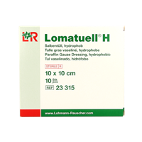 Lomatuell H gaasverband 10cm x 10cm 10 Stuks