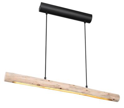 Globo HanglampMella zwart met hout 80cm - 15379-15