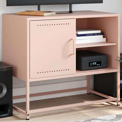 Tv-meubel 68x39x60,5 cm staal roze