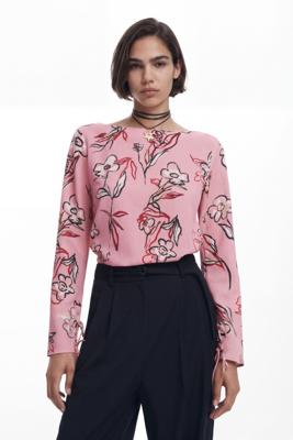 Bloemenblouse - RED - L