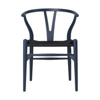 Carl Hansen & Søn CH24 Wishbone Stoel - Colours Steel Blue met zwarte zitting