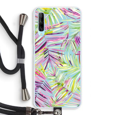 Tropical Palms Blue: Huawei P Smart Pro Transparant Hoesje met koord