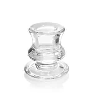 Kandelaar/kaarsenhouder voor dinerkaarsen - 6 cm - Glas - Transparant